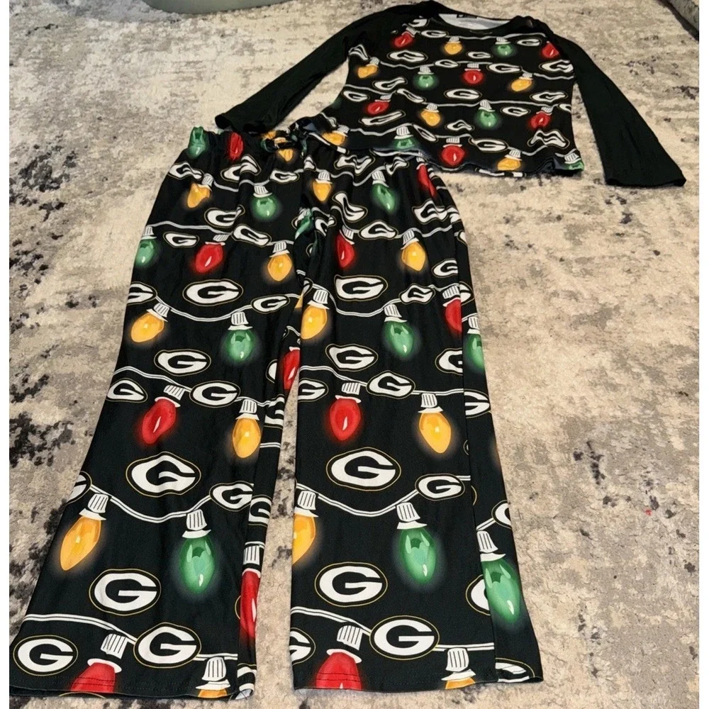 NFL Philadelphia Eagles Christmas Pajama Shirt & Pants Sleep Set Large Women's